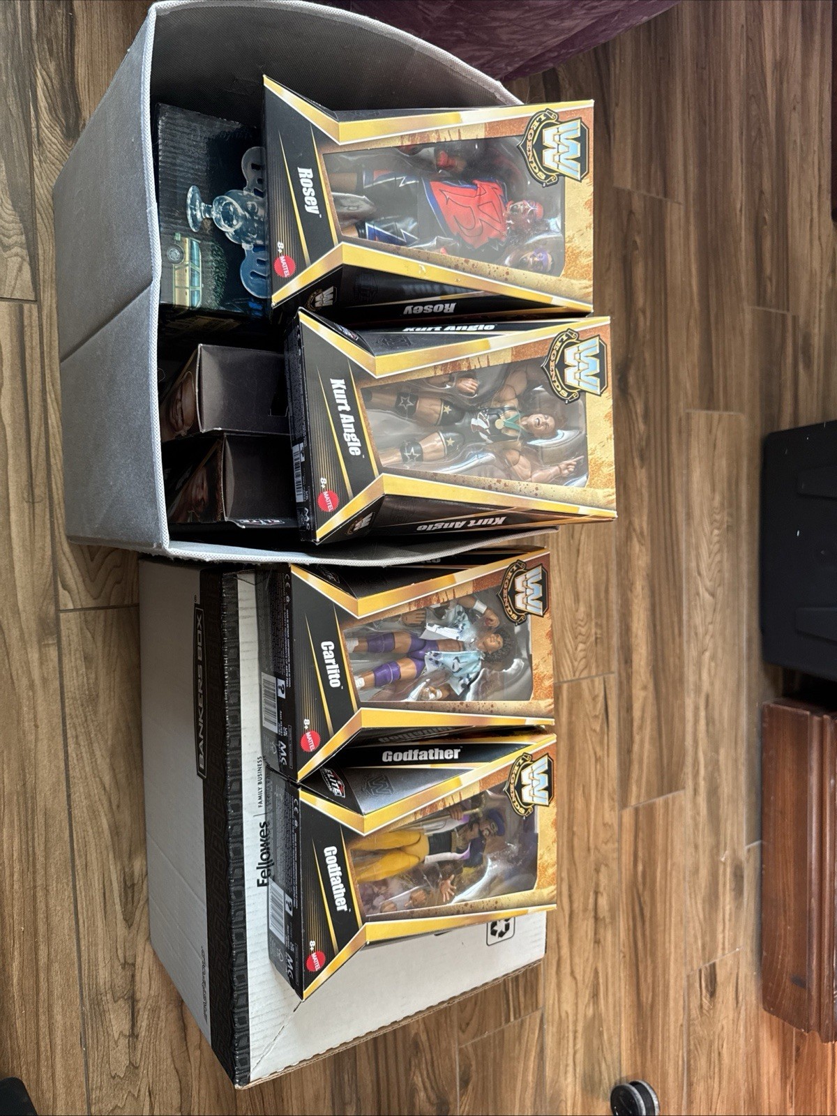 WWE Elite Legends Series 26 Set of 4 • Kurt Angle Carlito Godfather & Rosey MISB