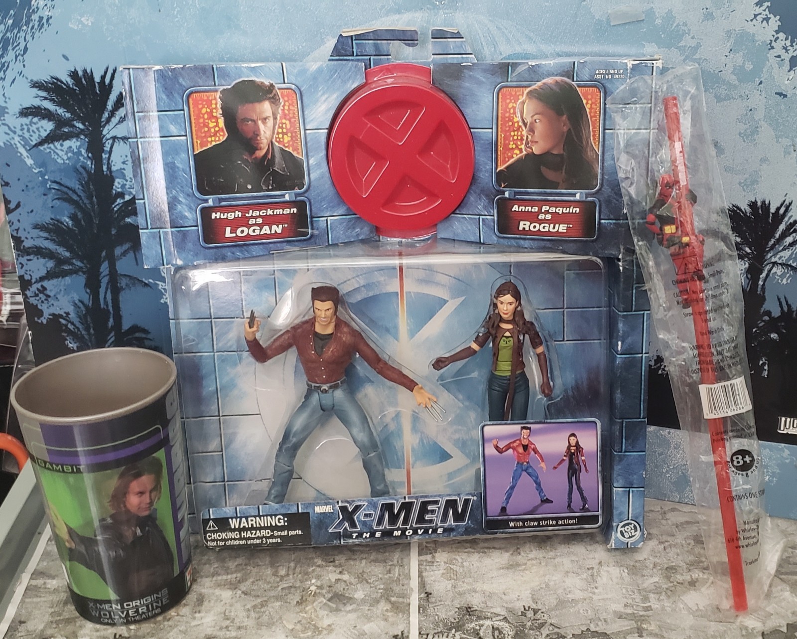 X-Men The Movie Logan And Rogue 2 Pack Taylor Kitch Gambit Cup Deadpool 2 Straw