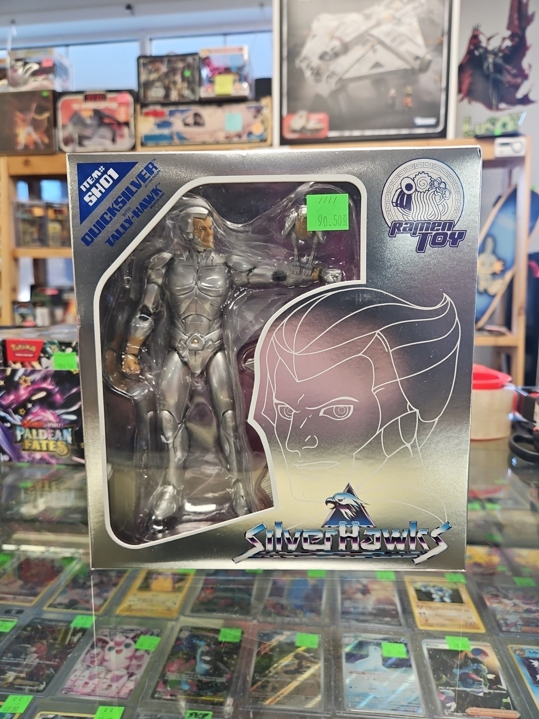 Ramen Toy SH01 SilverHawks Quicksilver With Tally-Hawk Open Never Displayed