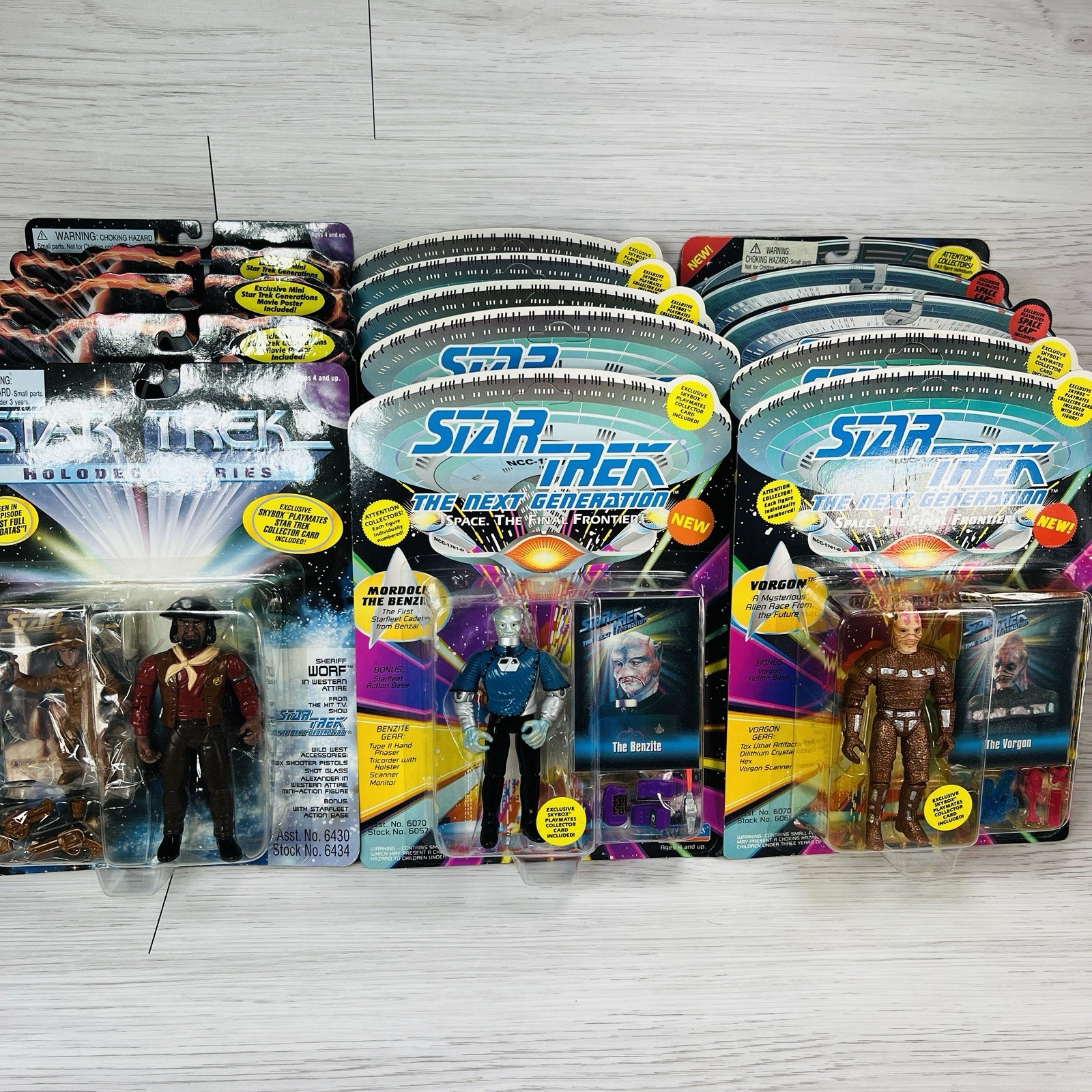 Star Trek Figure Next Generation Playmates Worf Captain Kirk Troi Riker Lot Rare
