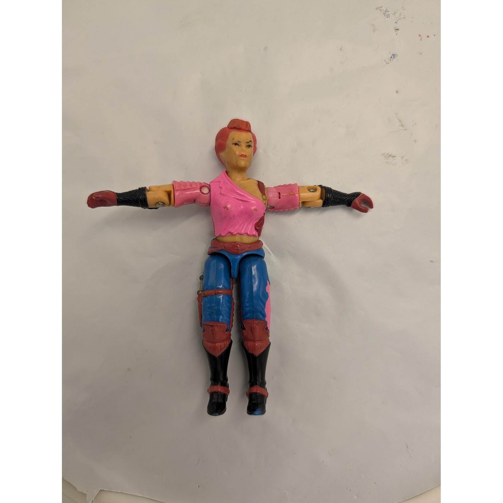 Vintage GI Joe Zarana Action Figure 1986 Dreadnoks Cobra ARAH 3.75&Prime; Pink Hair