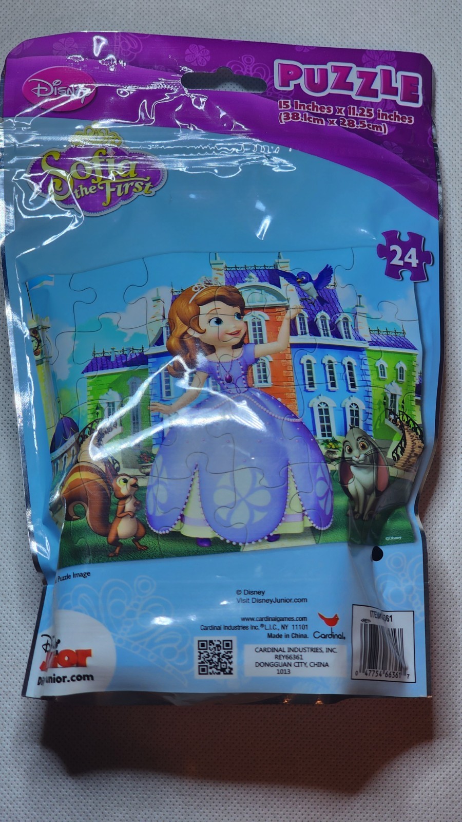 Disney Sofia The First 24pc Puzzle On The Go! 15”x11.25” Resealable Bag New