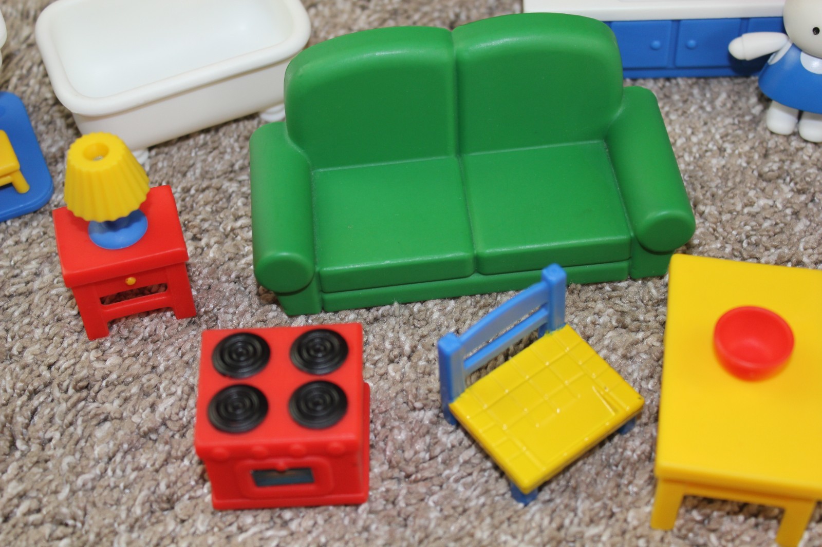 Miffys Adventures Big & Small House Playset Fold Carry Furniture Lot Red RARE