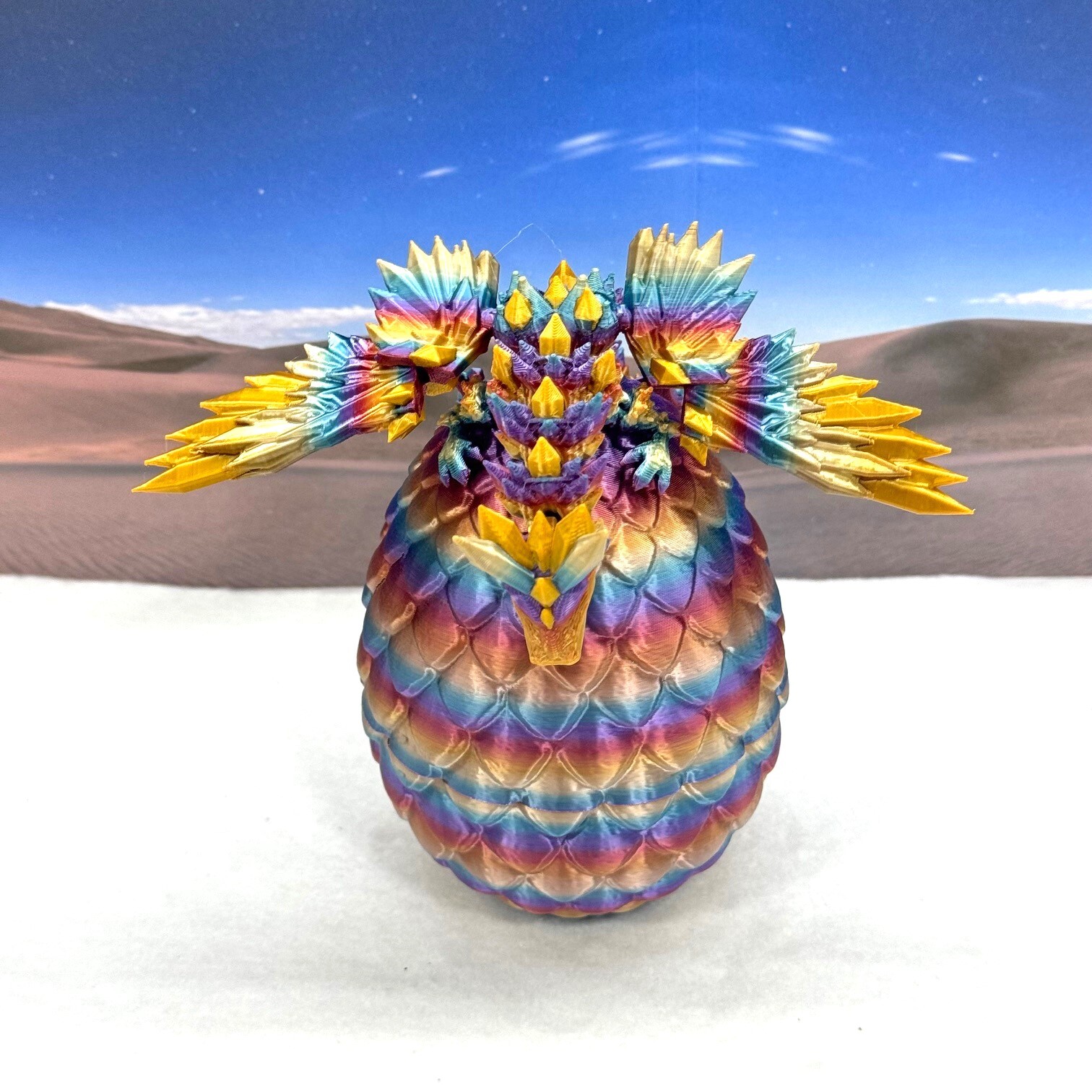 Crystal Winged Dragon with Egg 3D Printed Articulated Crystal Winged Dragon Toy