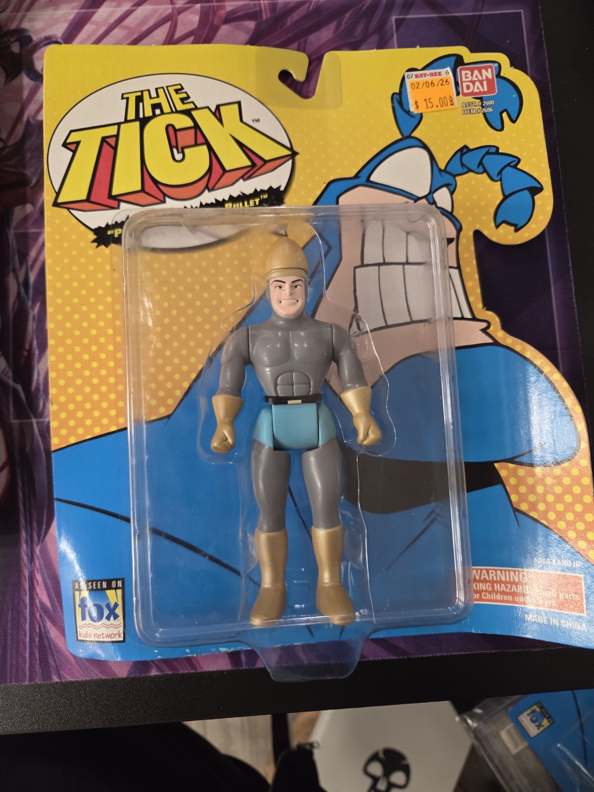 Vintage The Tick « PROJECTILE » HUMAN BULLET Figure 1994 BanDai Toys NEW MOC