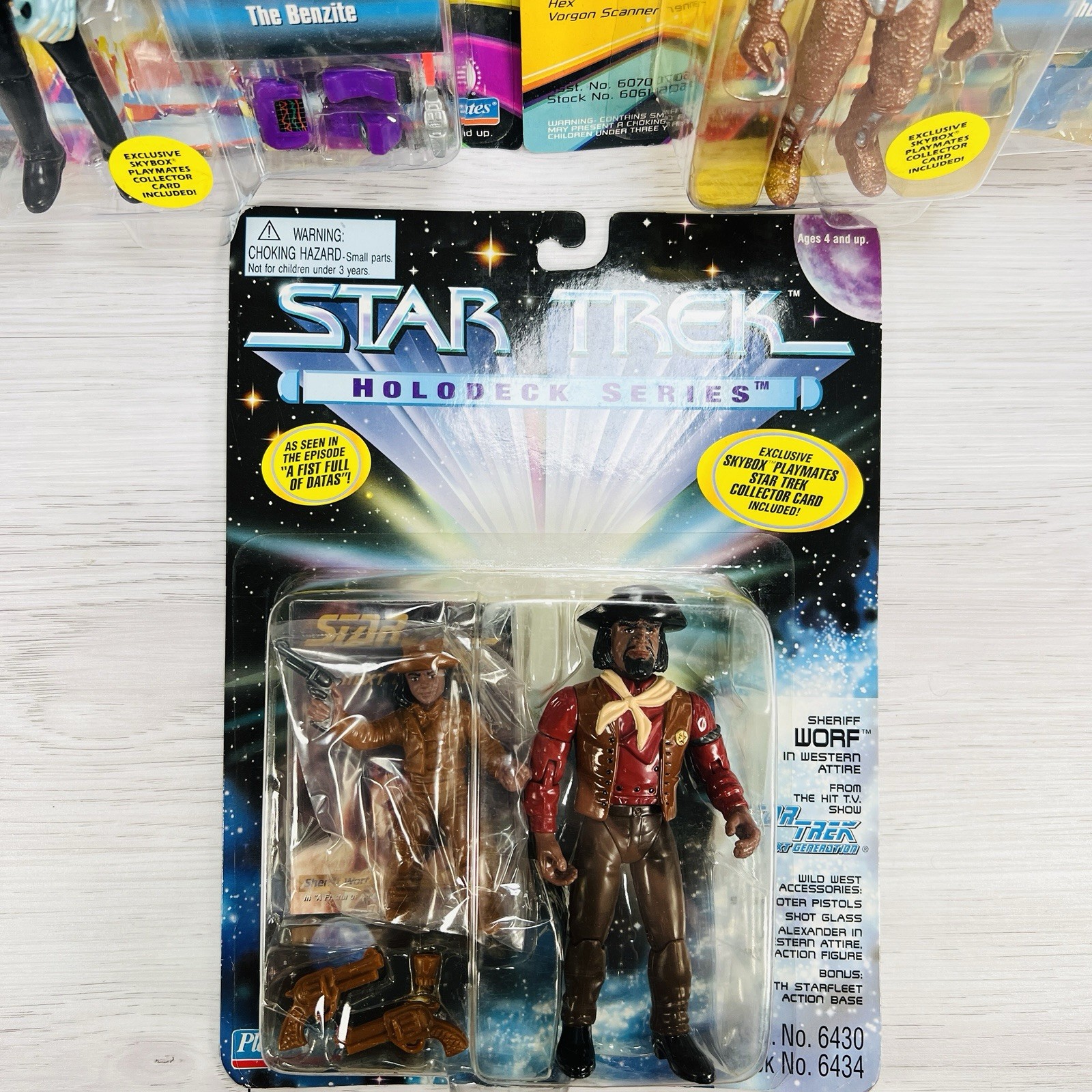 Star Trek Figure Next Generation Playmates Worf Captain Kirk Troi Riker Lot Rare