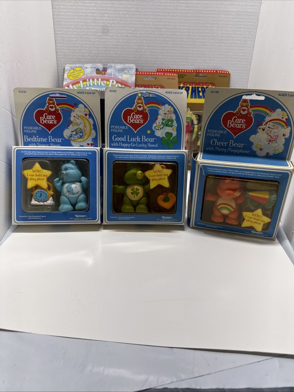 Cheer Bear Merry Megaphone Good Luck Bedtime Care Bears Cousins 1980 Kenner Lot