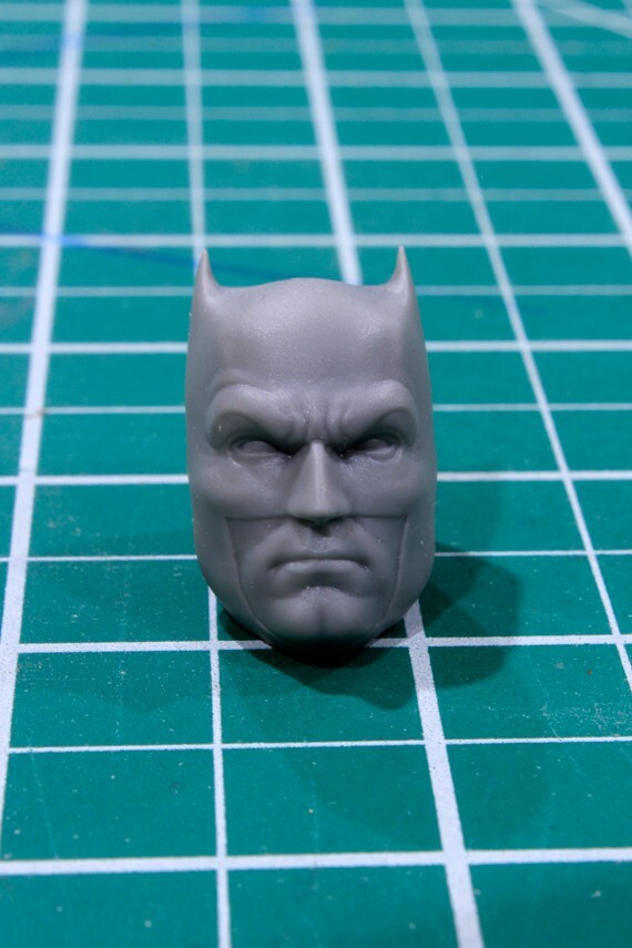 Custom Resin Batfleck head cast 7in. scale 1:10 McFarlane Batman JL