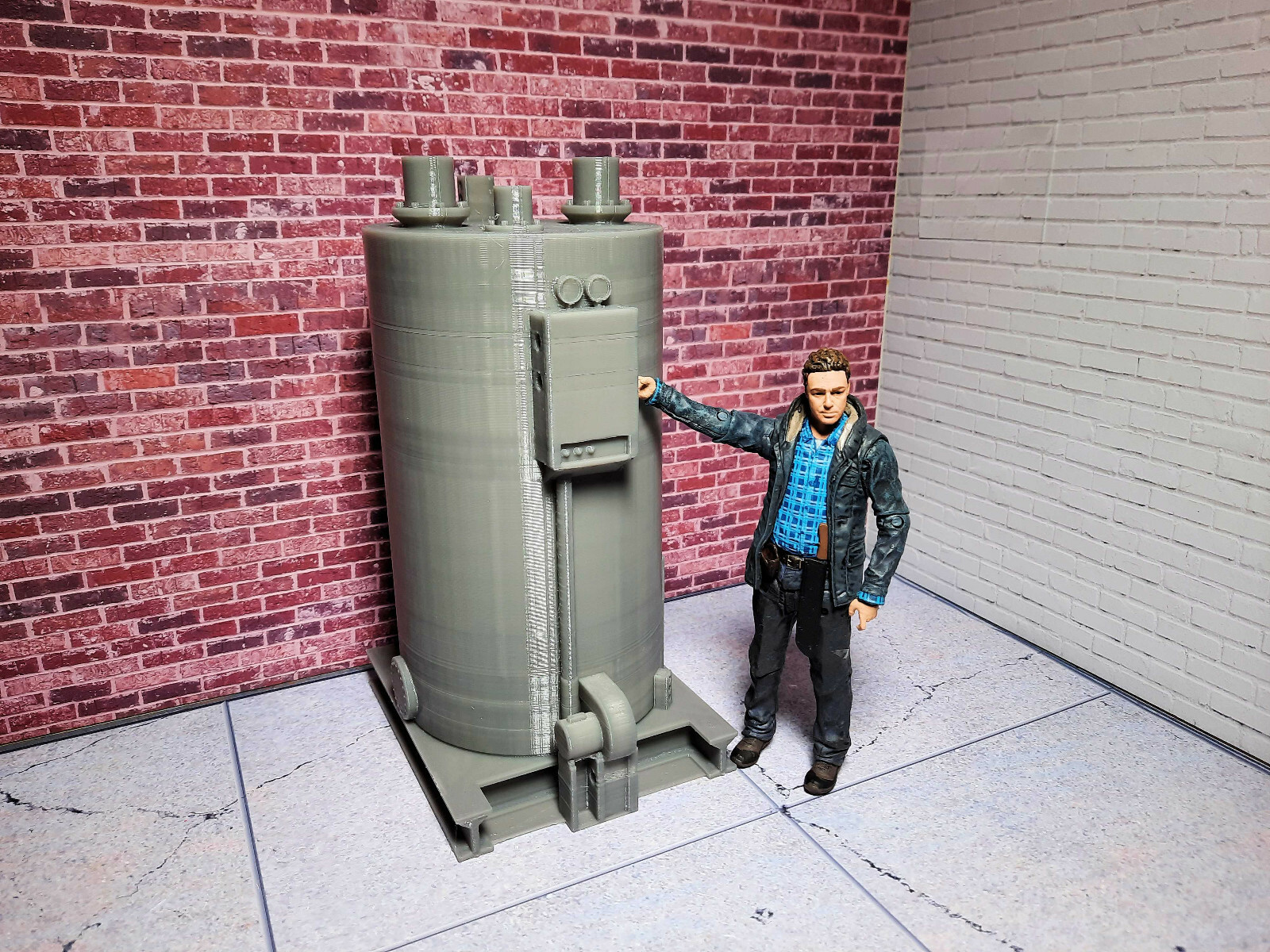 Vertical Boiler Model Prop 1/12 Scale Garage Display Dollhouse Diorama