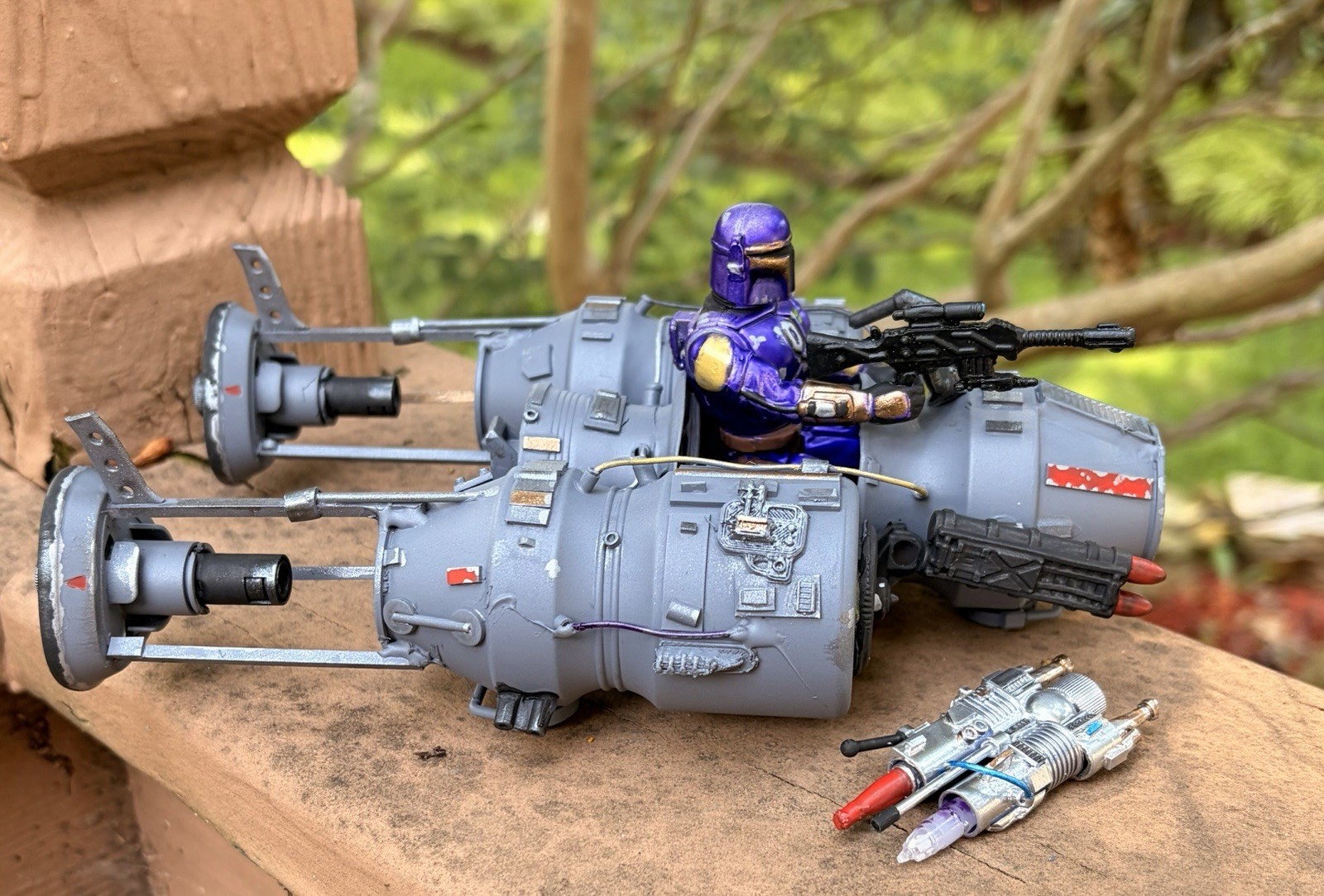 Custom Mandalorian 3.75 Inch With Kenner Style Mini-rig Yy-wing