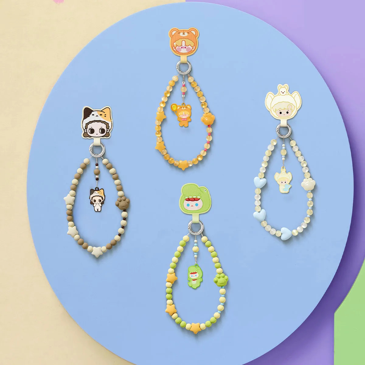POP MART Pop Bean Pajama Party Phone Charm Pino Jelly Gummy Bear New Authentic