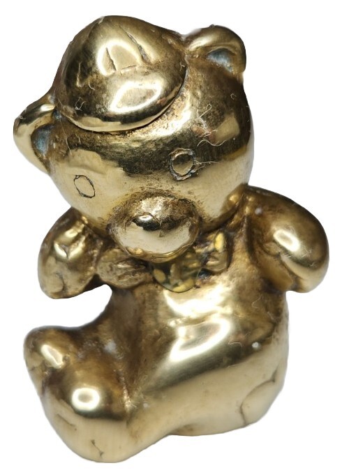 VINTAGE Solid BRASS Heavy! 2 Inch BEAR FIGURINE