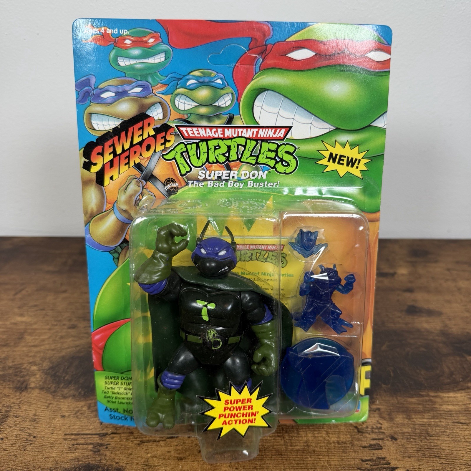 VTG 1993 TMNT Sewer Heroes Super Don BLUE Ninja Turtles – Sealed Unpunched RARE