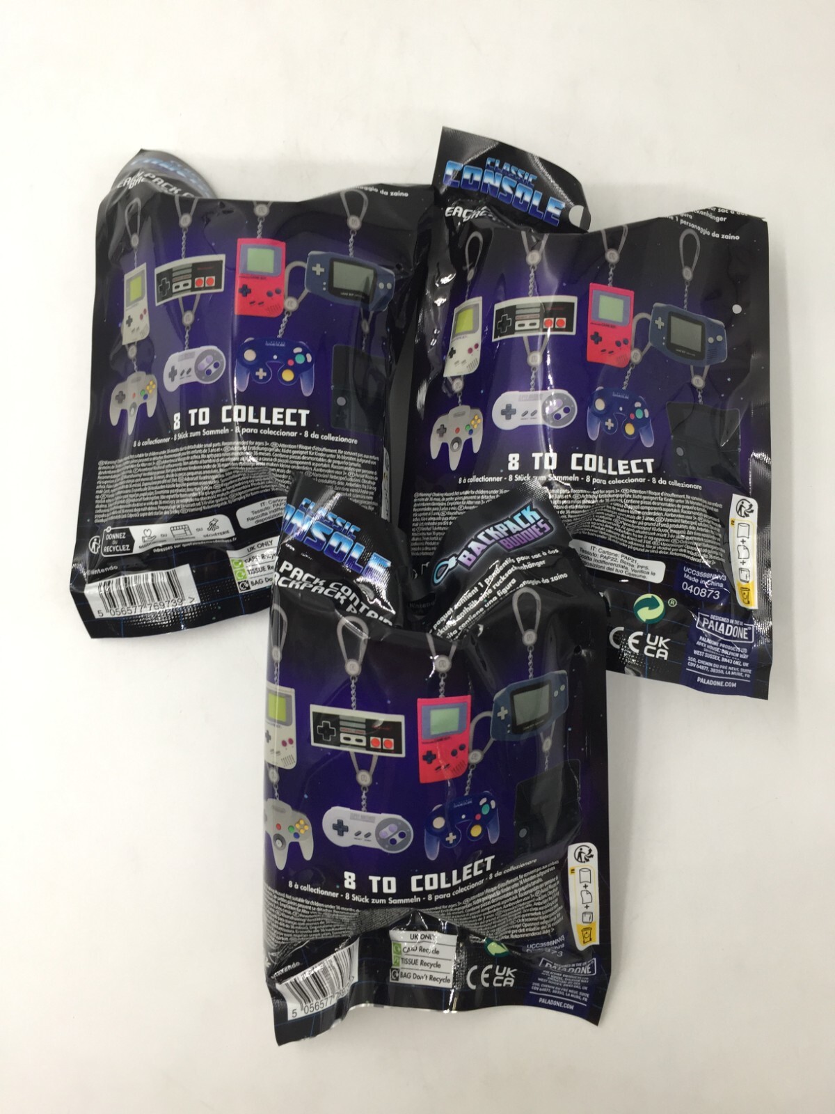 3x Backpack Bodies Classic Console & Game Controller Keychain Mystery Blind Bag