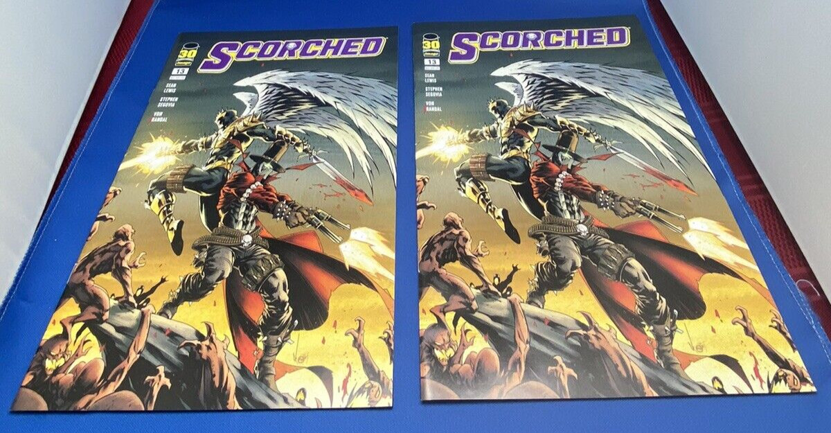 MCFARLANE Spawn Page Punchers Scorched Comic Book Lot of 4 and 3 Bookmarks