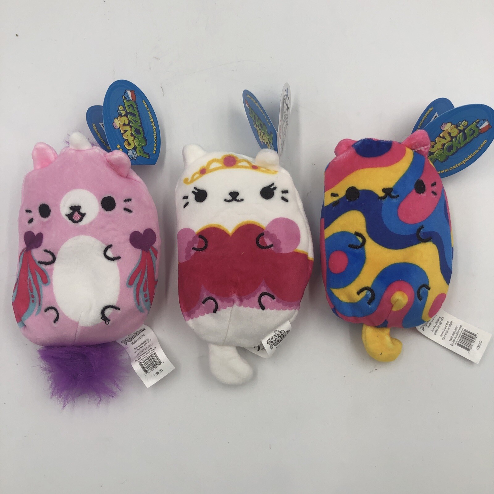 CEPIA CATS VS PICKLES 4&Prime; LOT OF 3 BEAN-BAG PLUSH 164 TWINKLE STARLIGHT, 121, 173