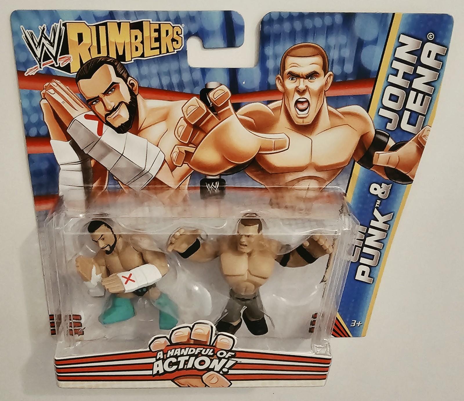WWE RUMBLERS CM PUNK & JOHN CENA 2.5&Prime; FIGURES BRAND NEW FAST SHIPPING