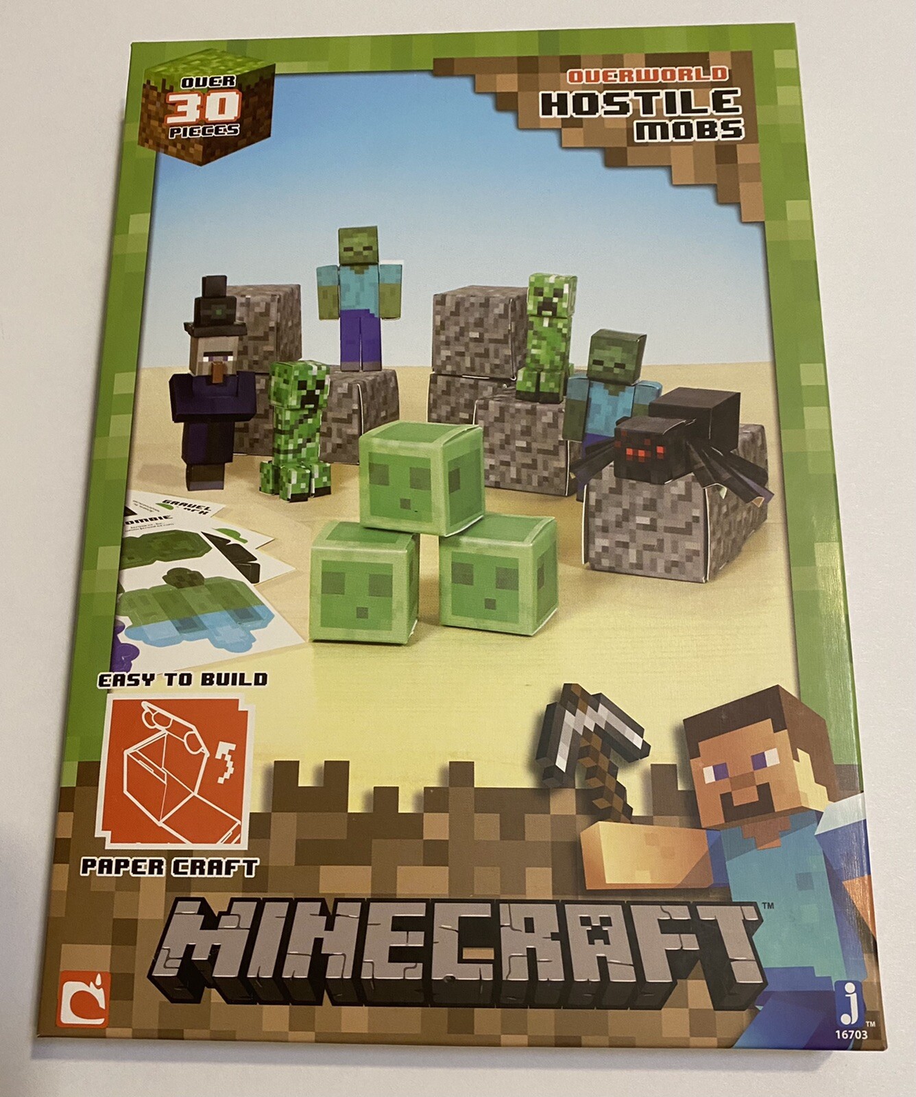 Minecraft Paper Craft Overworld Hostile Mobs 16703 Brand New Over 30 Pieces