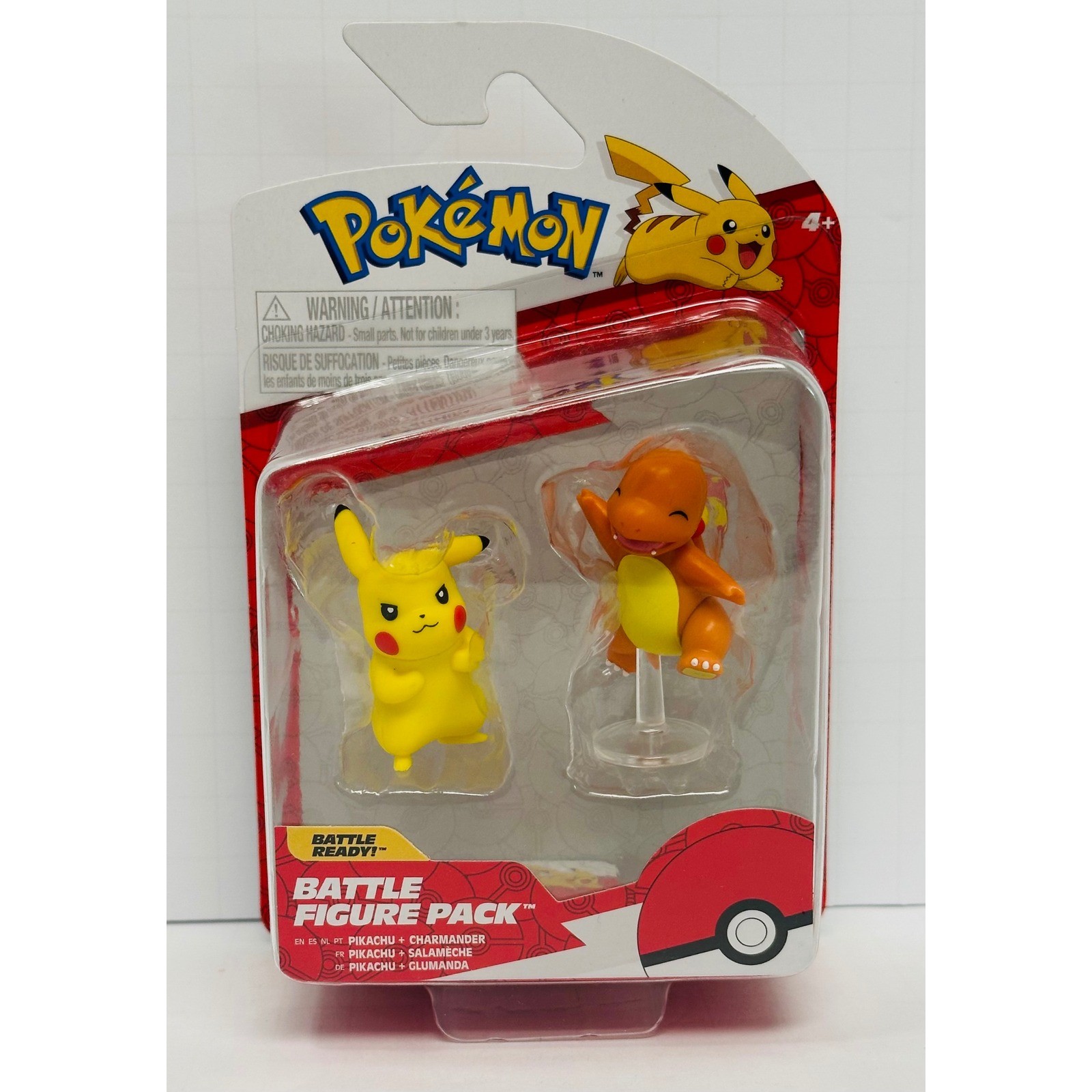 Jazwares Pokémon Battle Ready Figure Pack 2&Prime; Pikachu Charmander Starter NIB 2023
