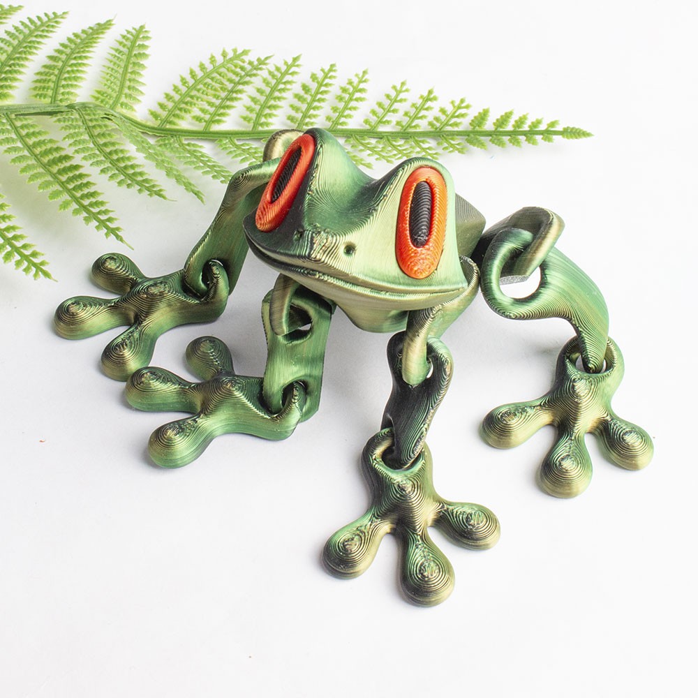 Cute Mini 3D Printed Frogs with Magnetic Feet, Articulated 3D Printed Frog OY