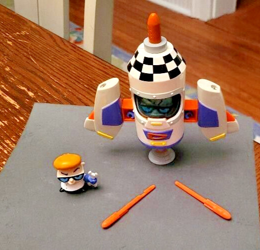 Dexters Laboratory Cartoon Network Get out of my Laboratory! Rare Rocket Figure