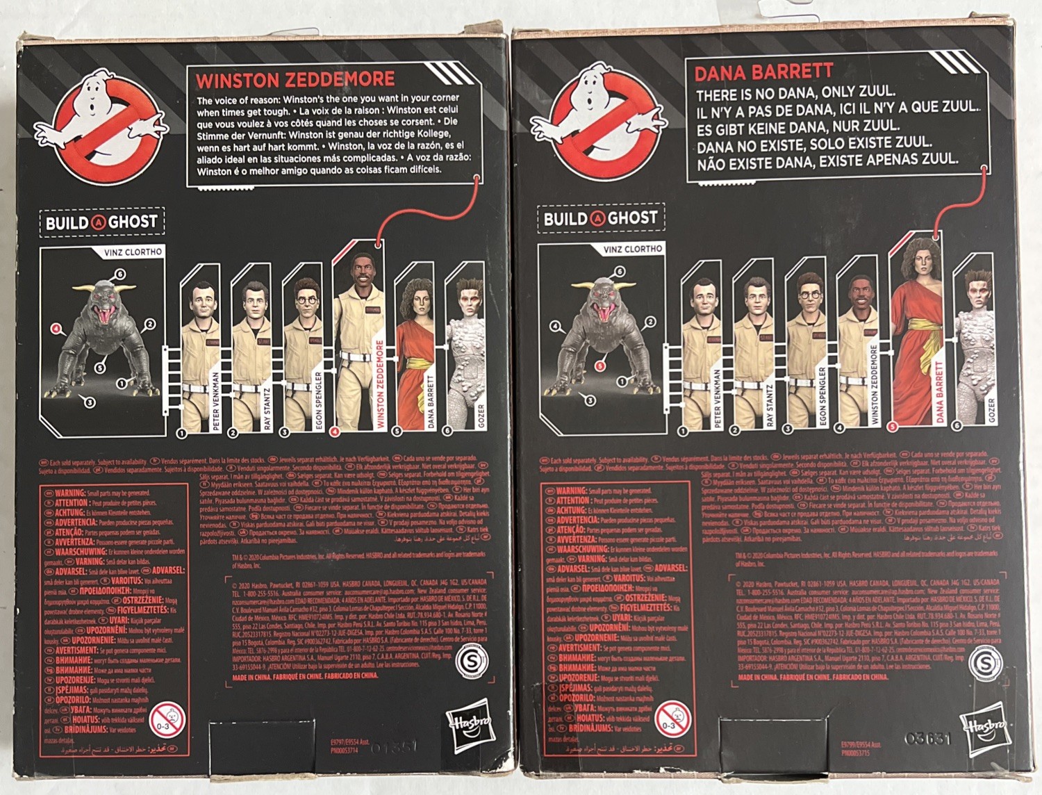 Hasbro Ghostbusters Plasma Series Winston Zeddemore & Dana Barrett Figure Lot