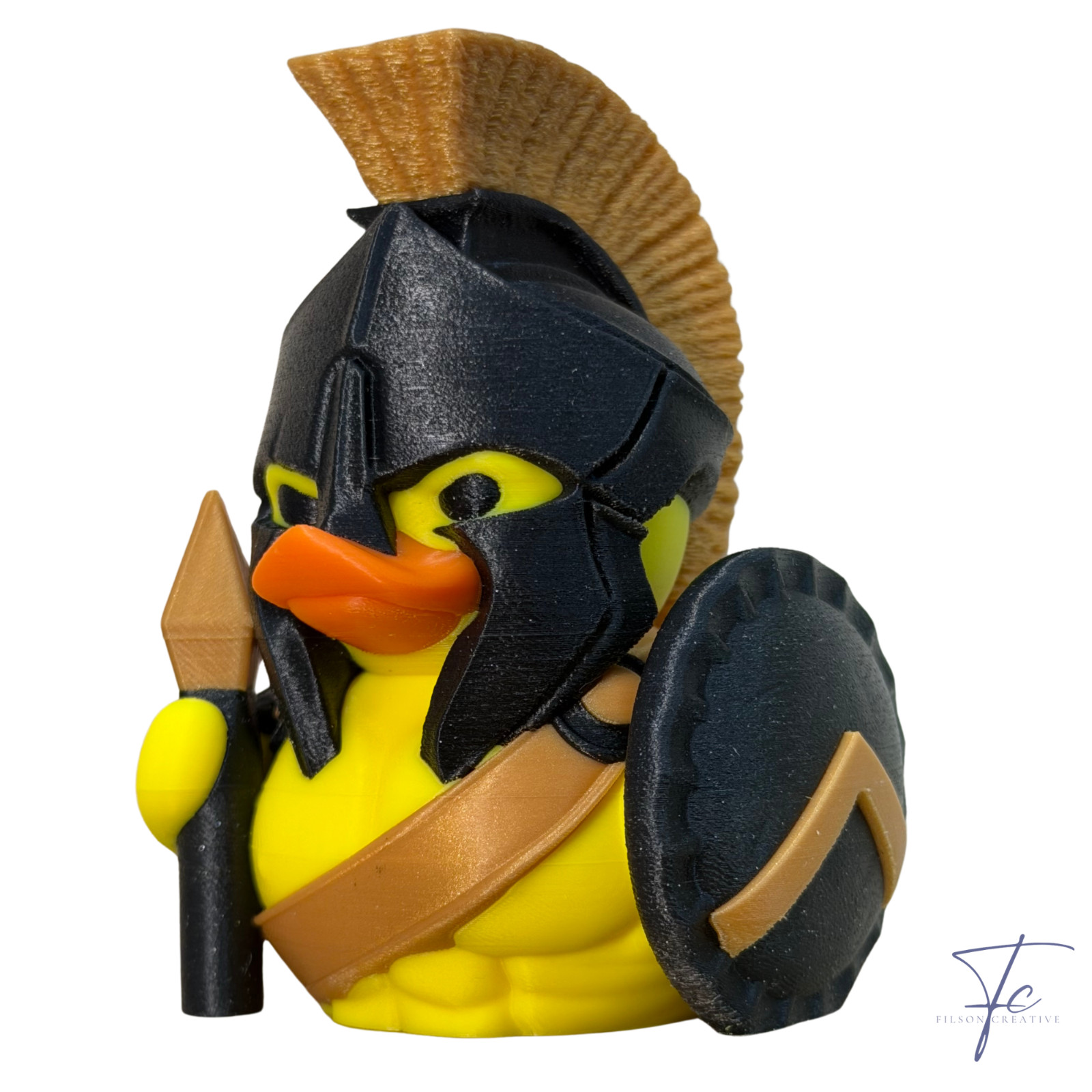 Gold Gladiator / Spartan Jeep Duck – Spartan Helmet Duck, 3D Printed