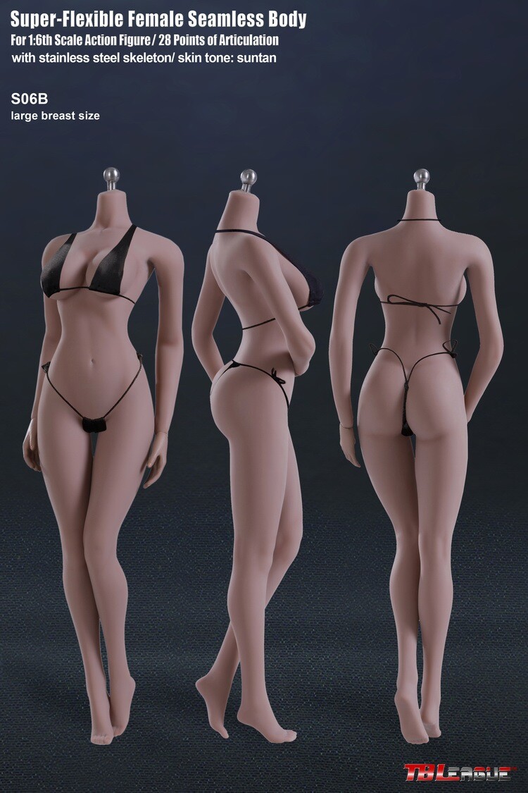 1/6 Blackskin/Wheat Colored Female Body for 12 inch Soldier Action Figure