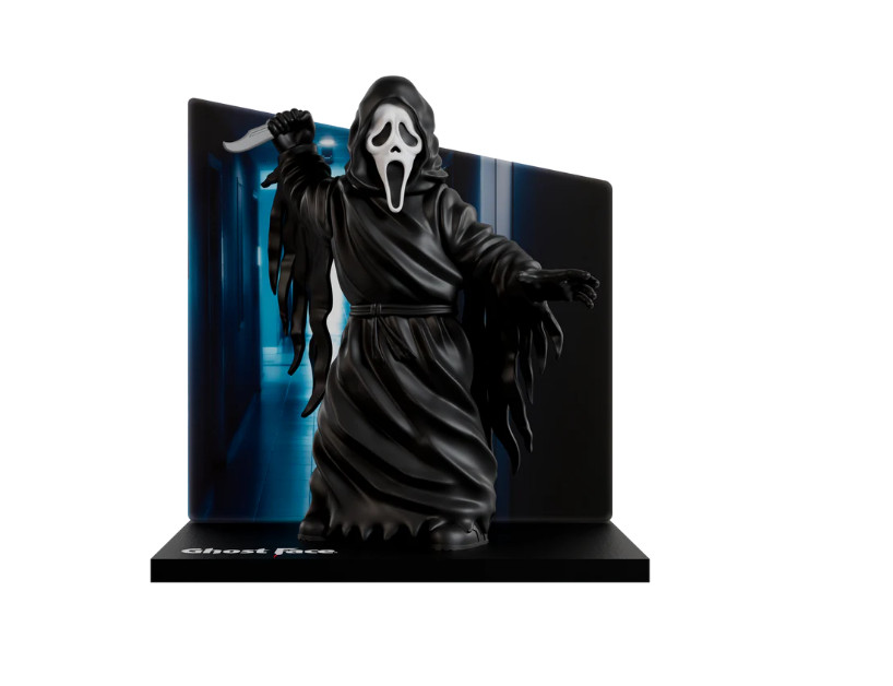 CultureFly Fly Guys Ghost Face Vinyl Figure w/ Hallway Acrylic Background Scream