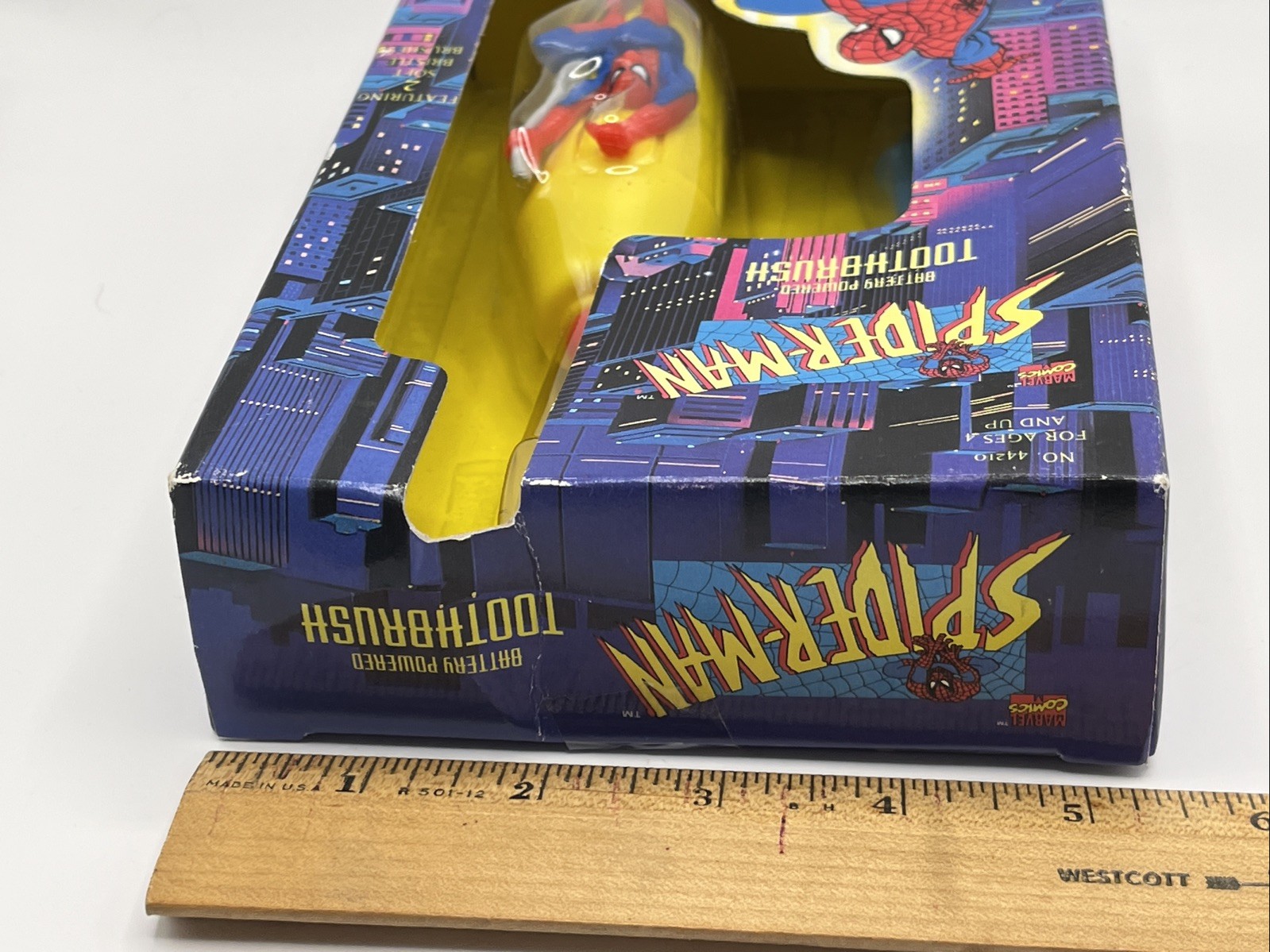 Spider-Man 1995 Battery Powered Toothbrush Marvel Comics Janex NIB