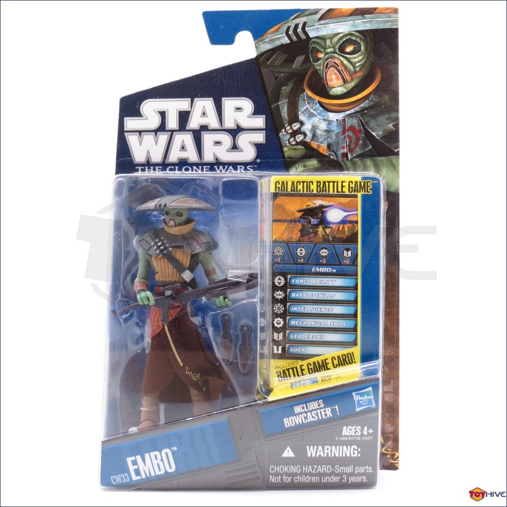 Star Wars Clone Wars 2010 Embo bounty hunter CW33 action figure by Hasbro – glue