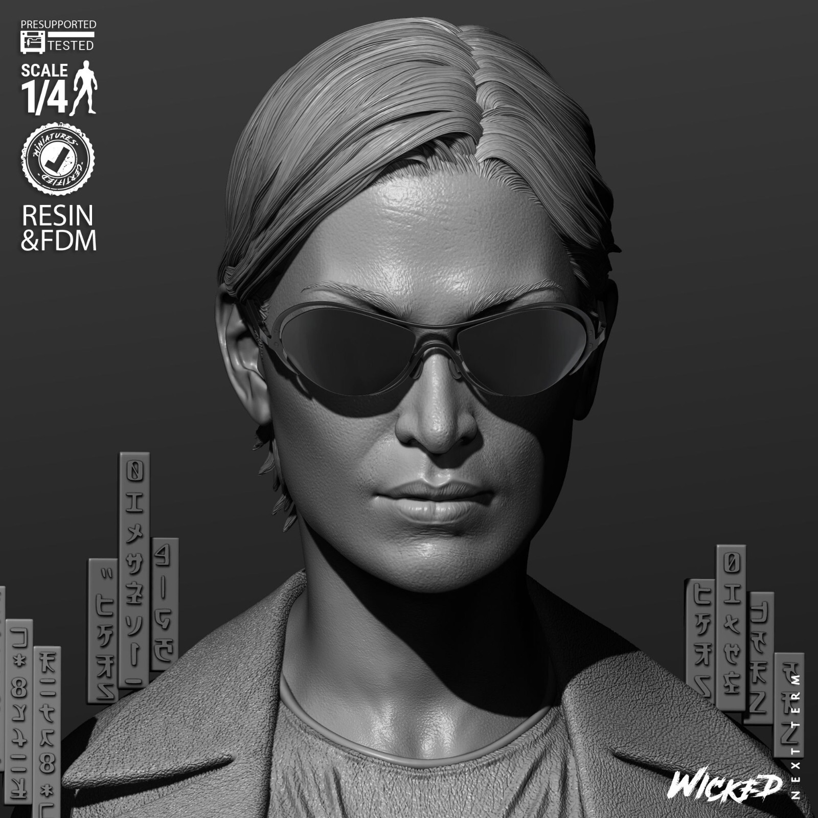 3D Printed Fan Art Trinity Portrait Bust by Wicked