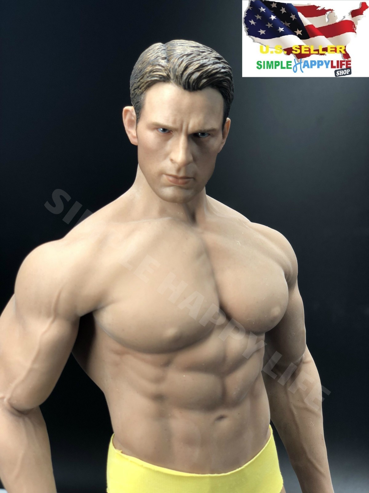 1/6 Captain America Chris Evans head WITH Phicen Seamless Male Muscular Body M34
