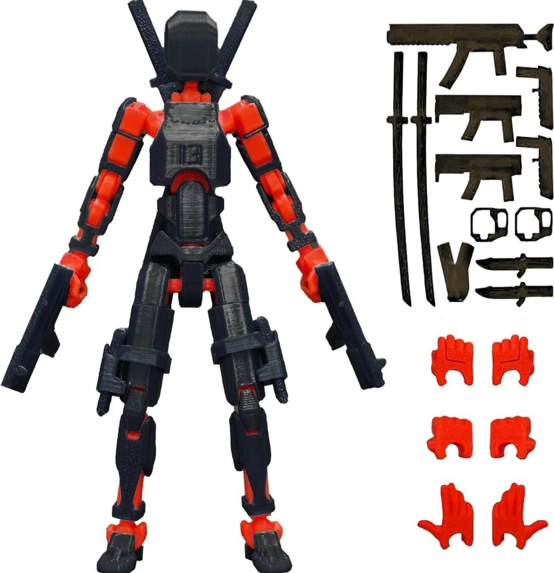 Titan 13 Action Figure Articulated Dummy 13 Robot w/ Weapons & Extra Hands