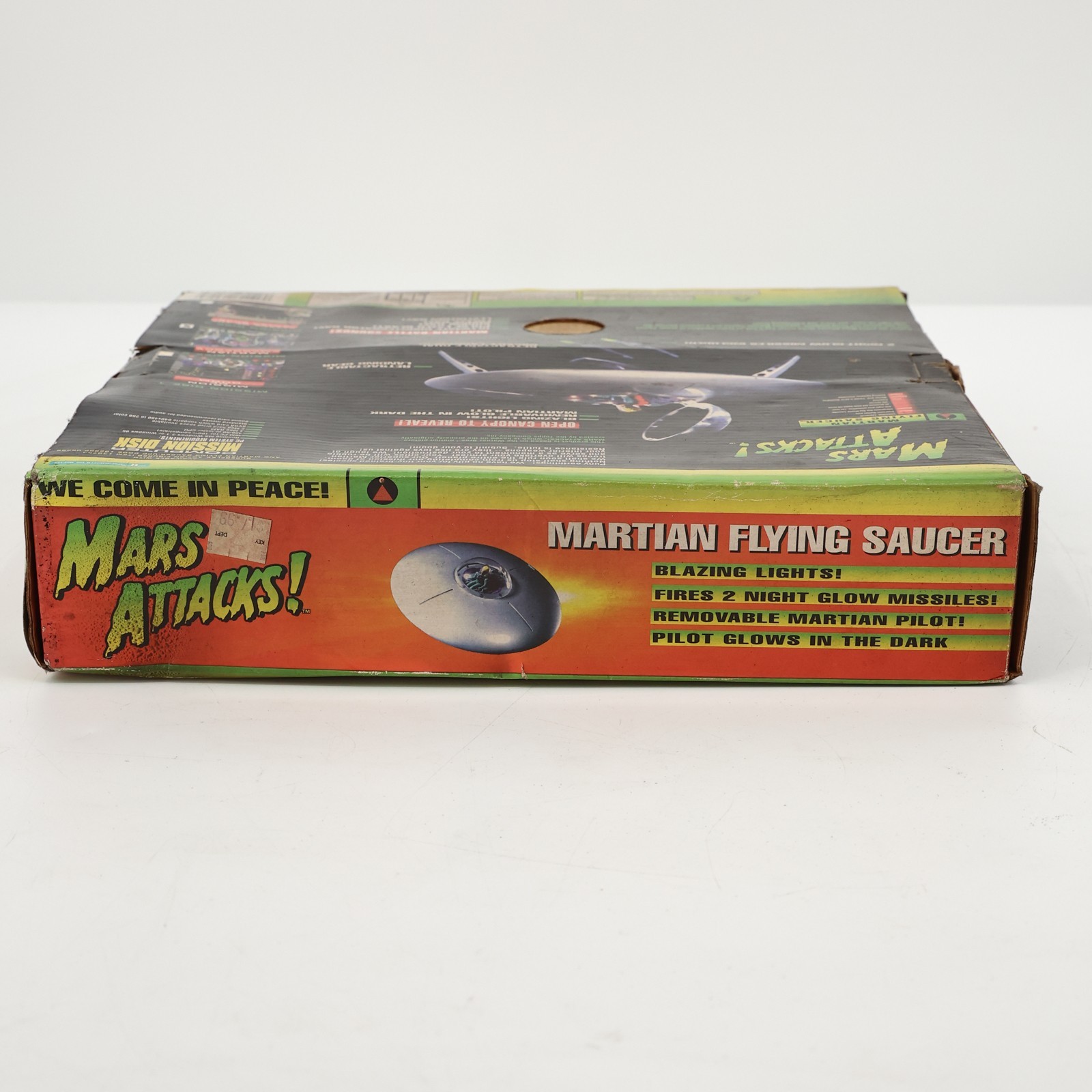 Vintage 1996 Trendmasters Mars Attacks Martian Flying Saucer with Box & Mission