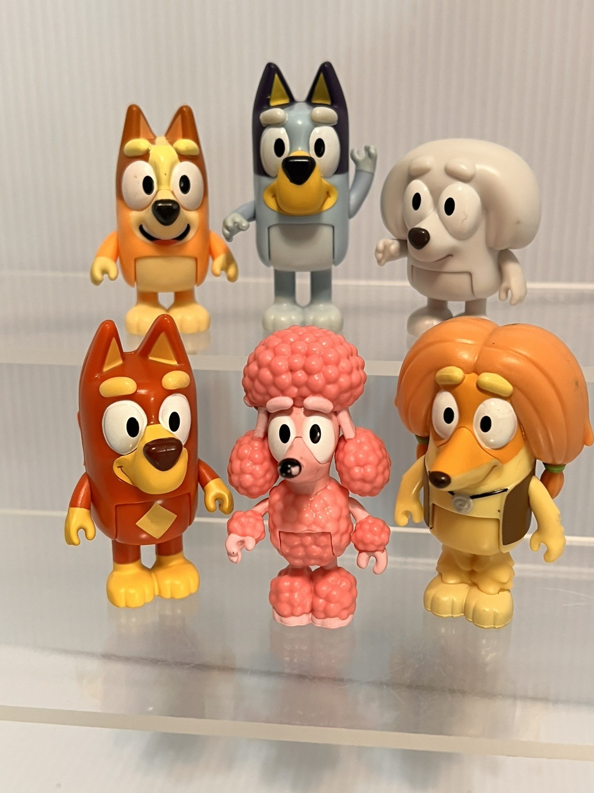 Lot Of 6 Bluey Bingo School Friends Coco Poodle Lila Rusty Indy Toy Figures