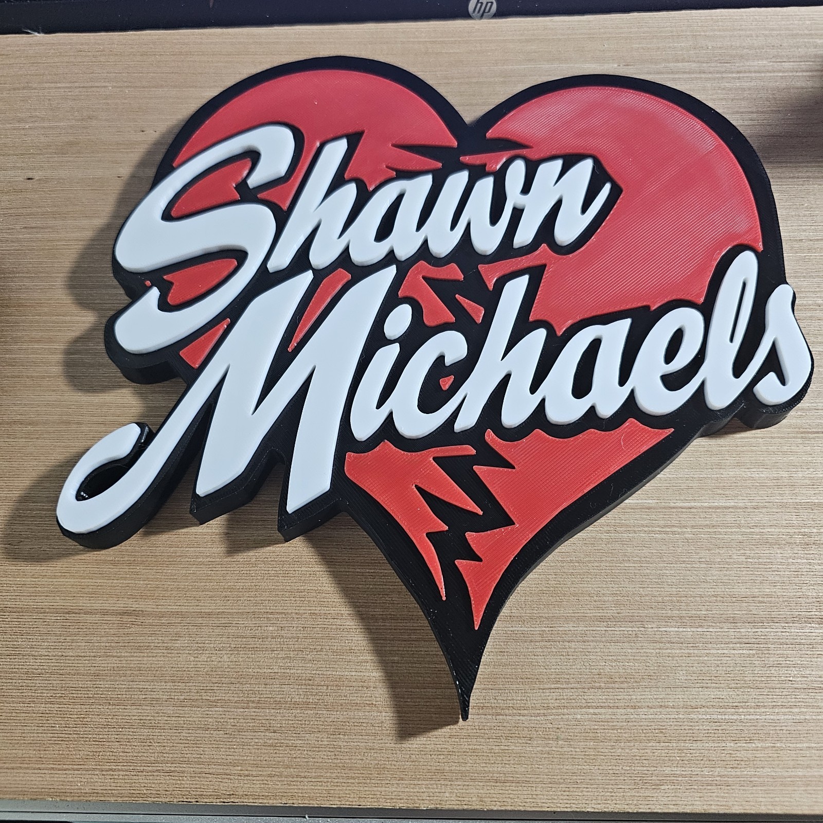 WWE Mattel Large 8 X 8 Inches Shawn Michaels Logo Accessory DAMAGED