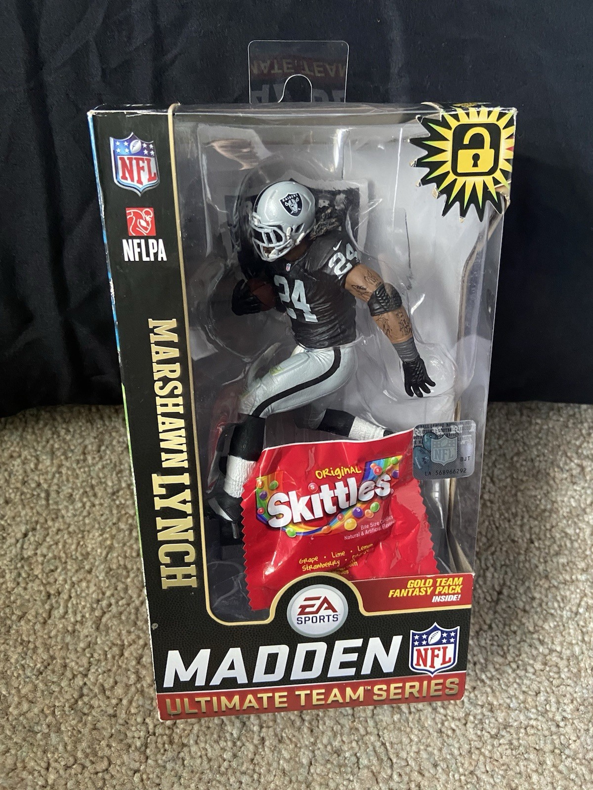 RARE MCFARLANE NFL MARSHAWN LYNCH RAIDERS FIGURE CUSTOM VISOR SKITTLES SEAHAWKS