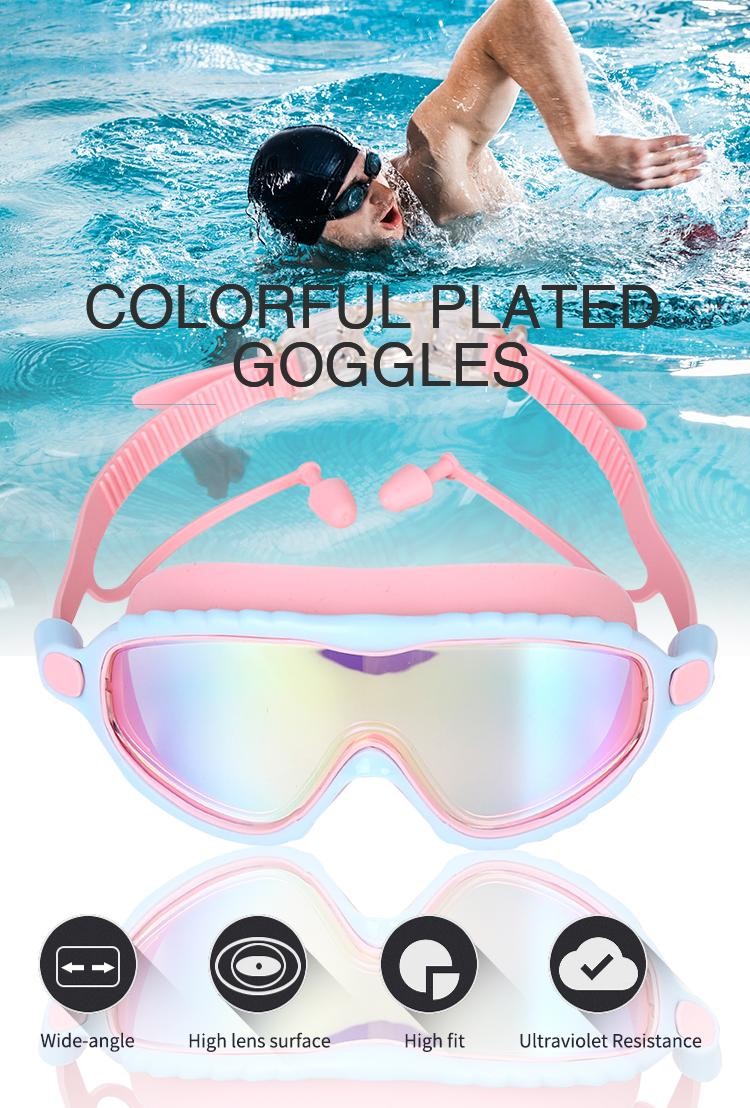 Kids Swimming Goggles (3-15 Years) – Big Frame HD View, Anti-Fog, No-Leak