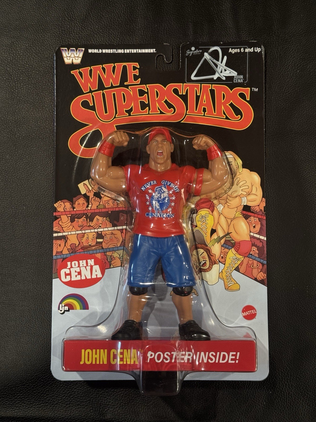 LJN WWE Wrestling Superstars John Cena Figure Blue Card Signed Target Exclusive