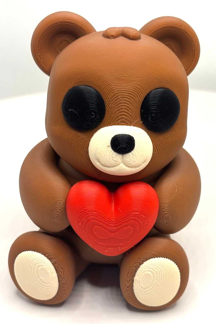 Cute 3D Printed Flexible Teddy Bear with Heart “Honey” – Valentine&rsquo;s Day Gift