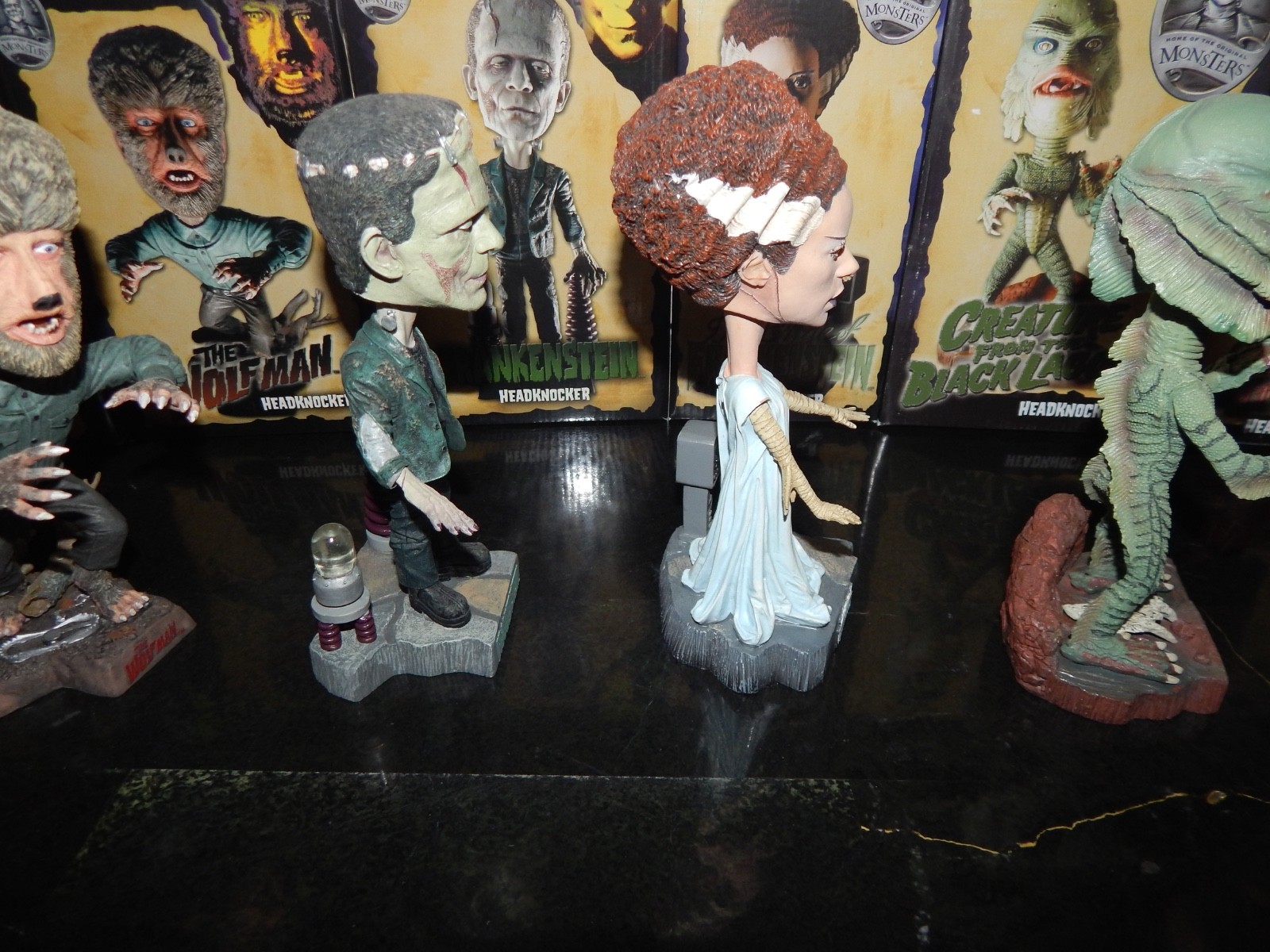 UNIVERSAL MONSTERS BOBBLEHEADS COMPLETE SET 7 NECA 2006 CREATURE PHANTOM MUMMY +