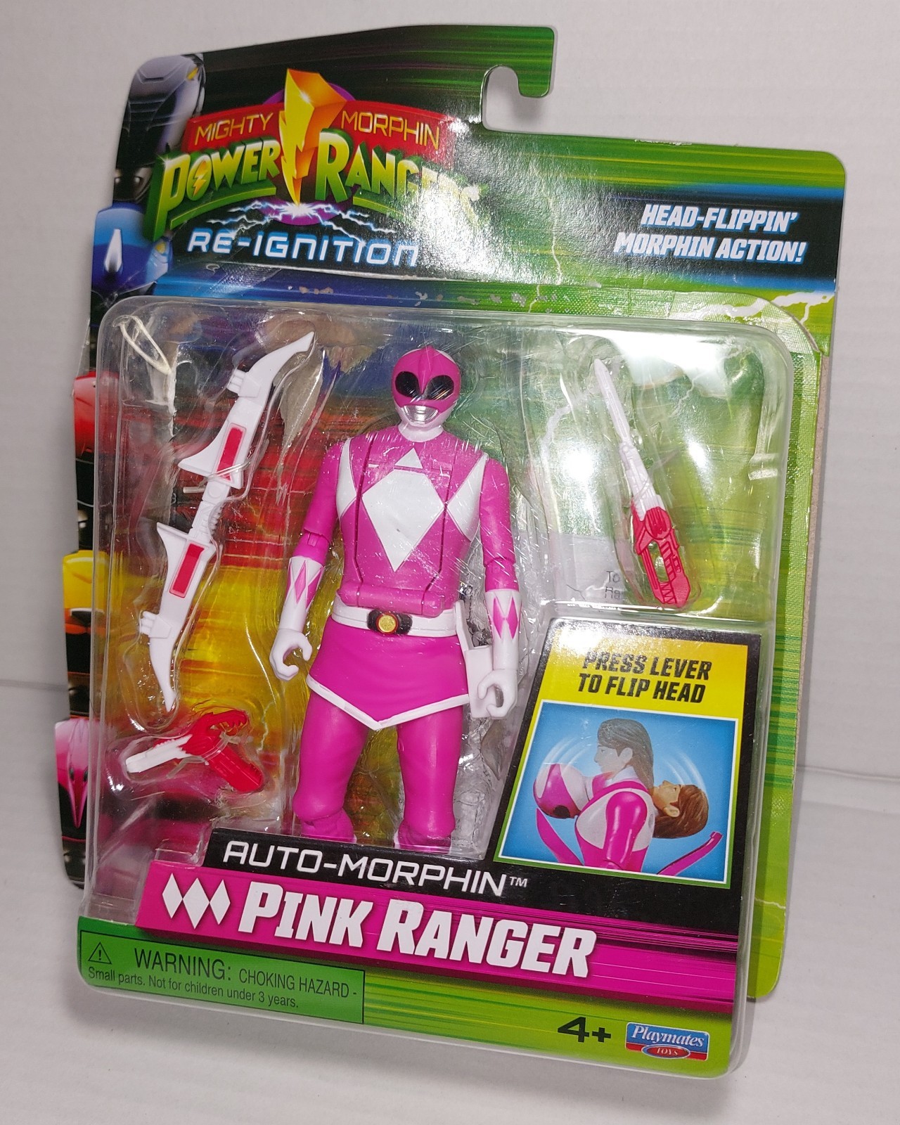 Power Rangers Re-Ignition Flip Head Pink Ranger Kimberly New Damaged Packaging