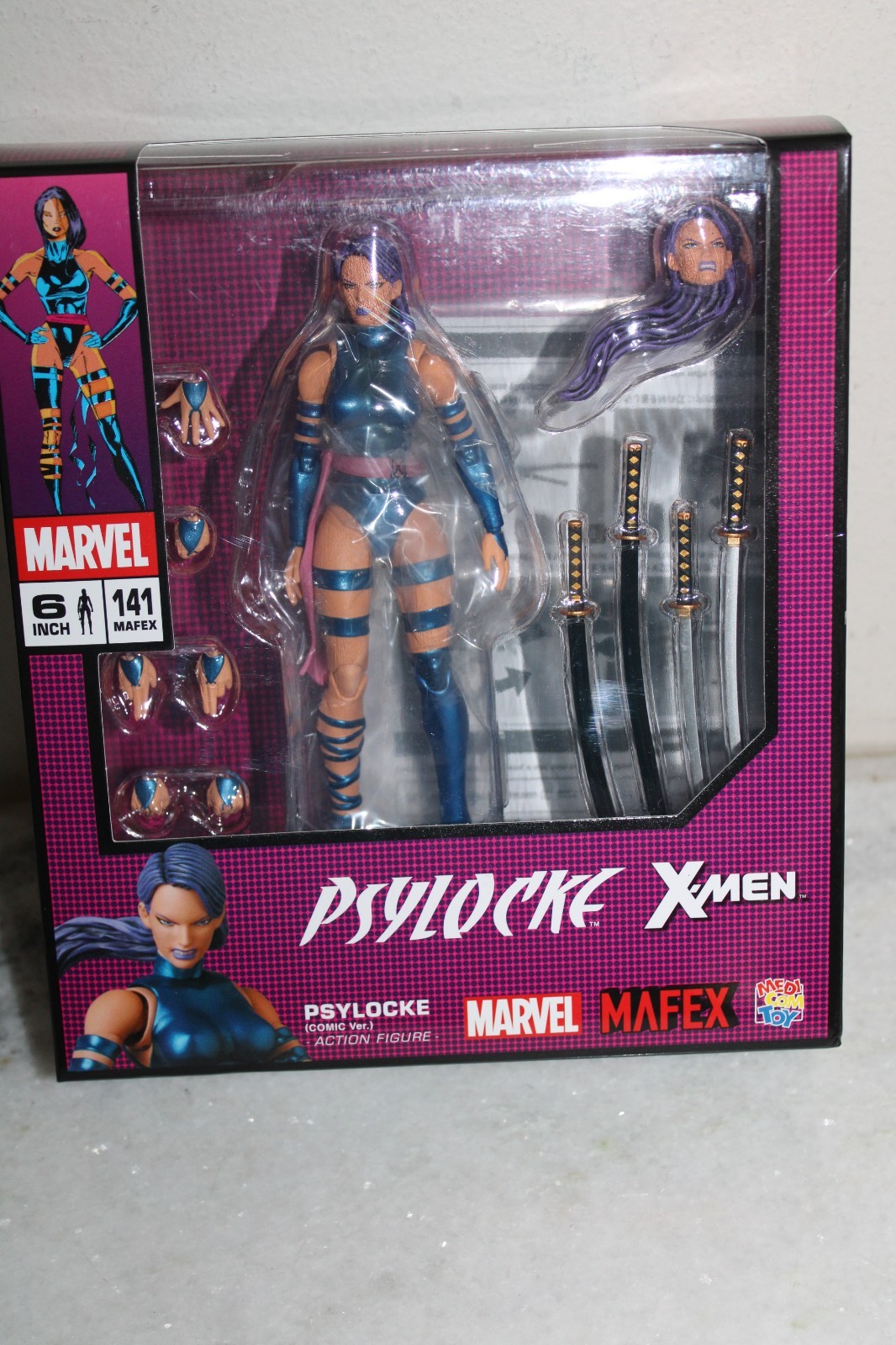 MEDICOM TOY MAFEX MARVEL X-MEN PSYLOCKE FIGURE #141 ***INCOMPLETE PLEASE READ***