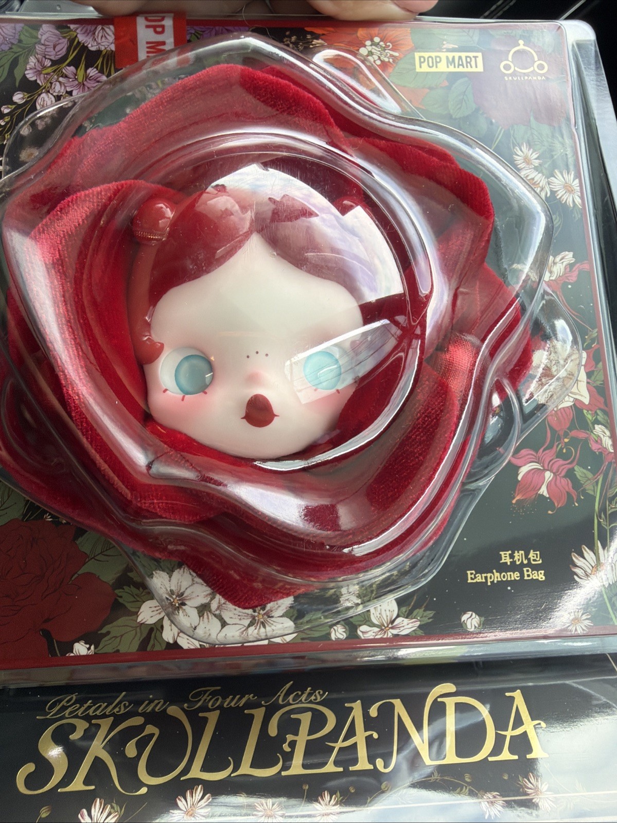 Authentic SKULLPANDA Petals in Four Acts Series Headphone Bag Gift Toy Pendant