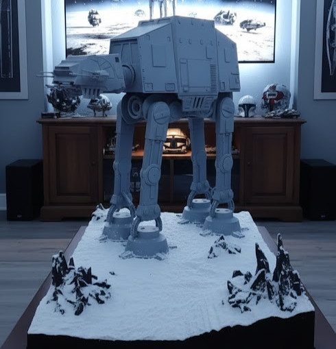 Replica Giant Star Wars AT-AT Walker – 21&Prime; Large Scale 3D Printed Gray Model
