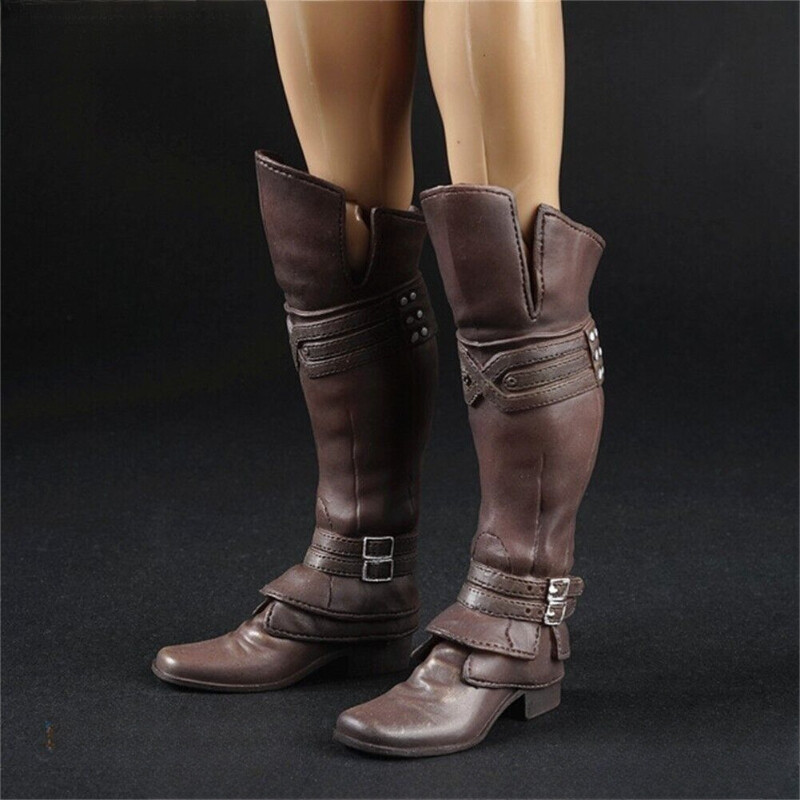 1:6 Scale Brown Boots Peg Shoes Model for 12 » Male Action Figure Body