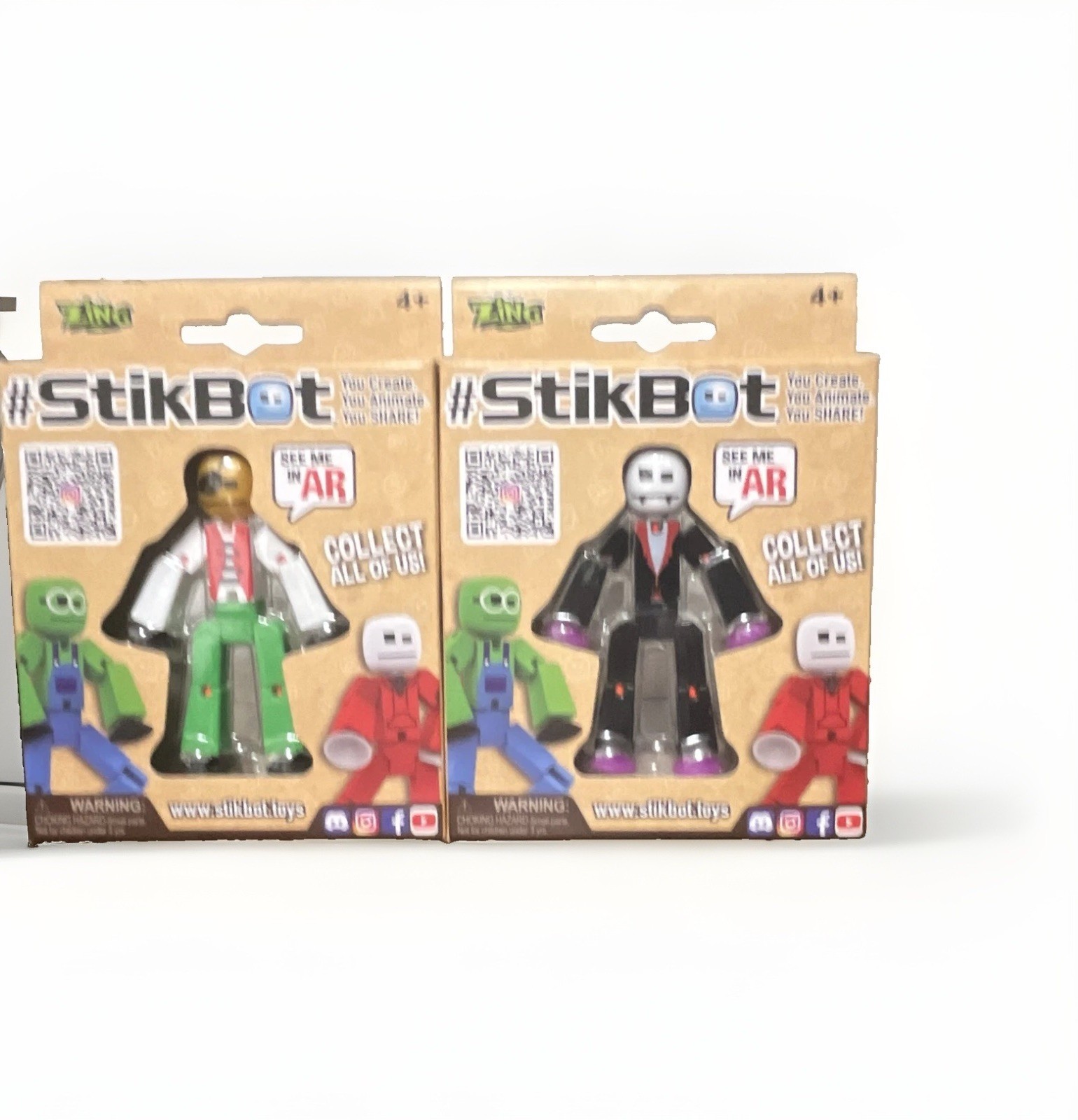 Stikbot Zing Action Figure Set 1 Lot of 2, Pirate & Vampire Set MINT CONDITION