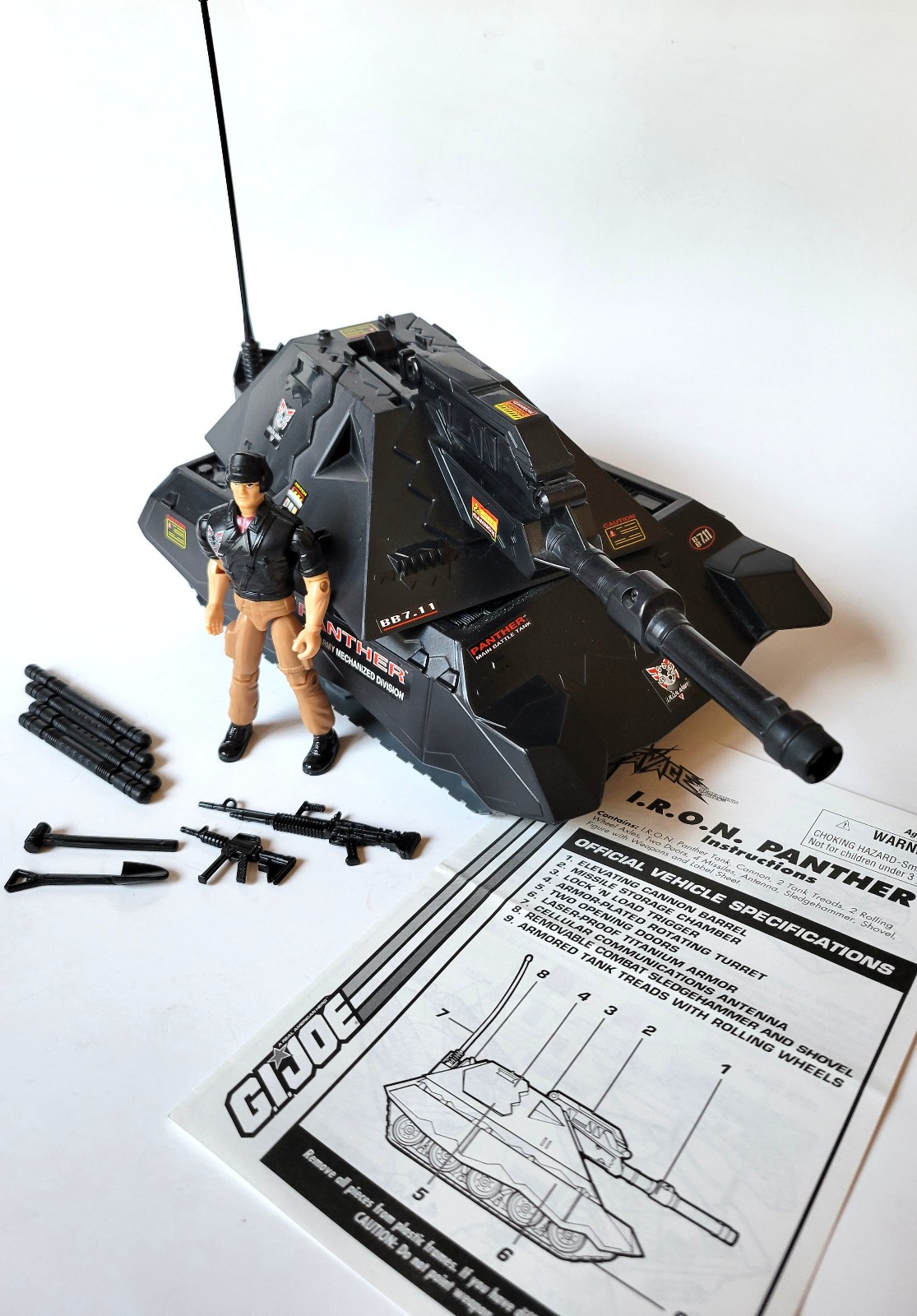 GI Joe Sgt Savage I.R.O.N. Army Panther Tank w/ Iron Anvil 1994 Hasbro