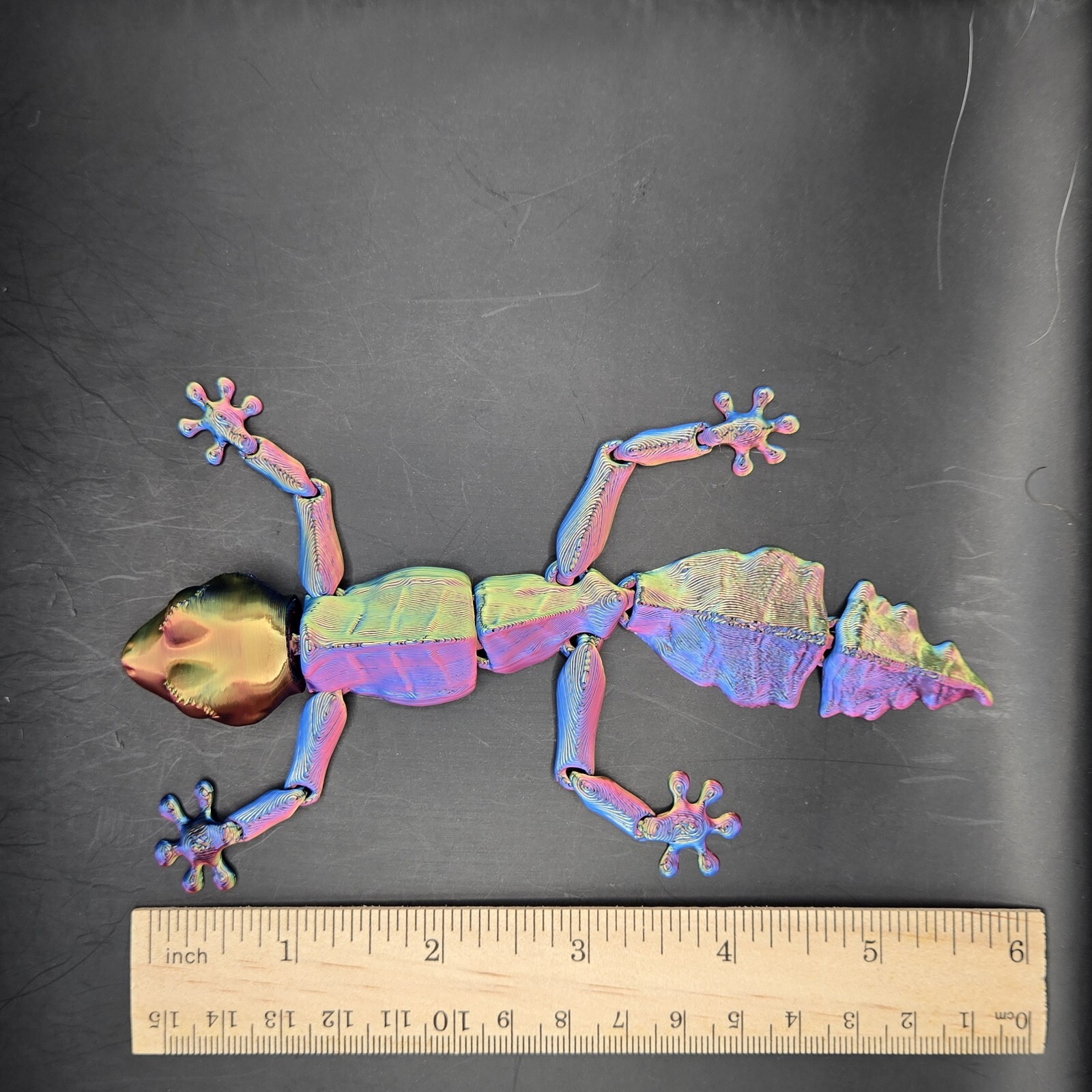 Leaf Tail Gecko Lizard Articulated Figure 3D Printed Collectable Multi Color